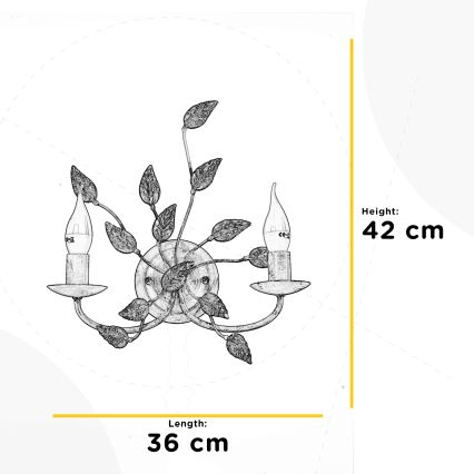 ONLI - Seinävalaisin COLLANA 1xE14/6W/230V pronssi/kulta