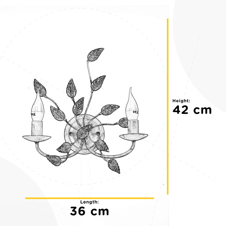 ONLI - Seinävalaisin COLLANA 1xE14/6W/230V pronssi/kulta