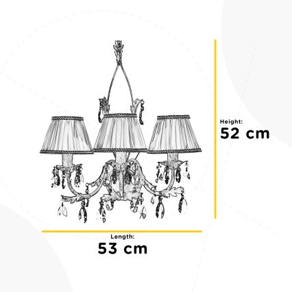 ONLI - Seinävalaisin KAREN 3xE14/6W/230V pronssi