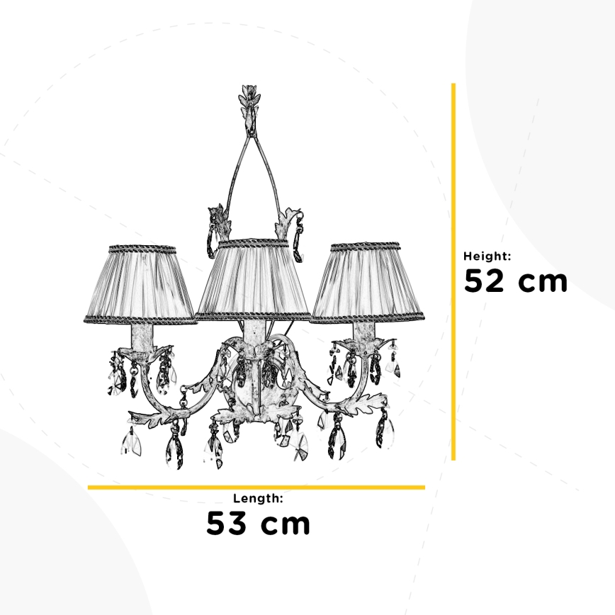 ONLI - Seinävalaisin KAREN 3xE14/6W/230V pronssi