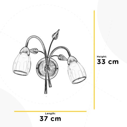 ONLI - Seinävalaisin LILIANA 2xE14/6W/230V