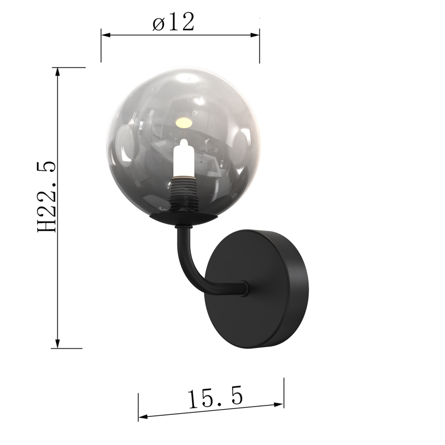 ONLI - Seinävalaisin PALOMA 1xG9/10W/230V musta/savuinen