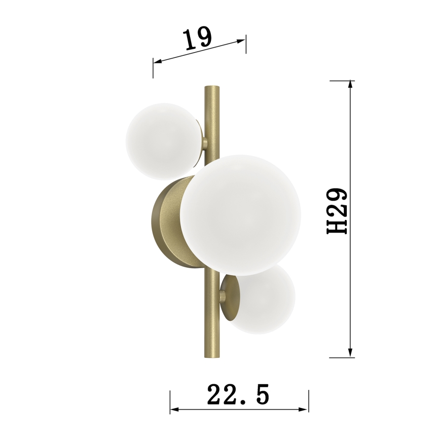 ONLI - Seinävalaisin PALOMA 3xG9/10W/230V kulta