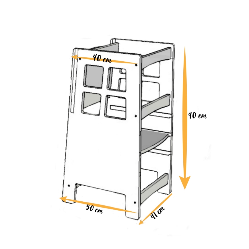 Oppimistorni KULE 90x50 cm ruskea