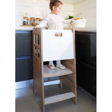 Oppimistorni KULE 90x50 cm ruskea/valkoinen