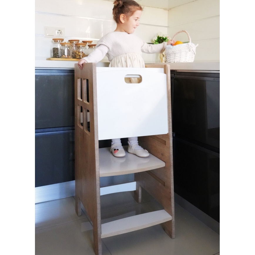 Oppimistorni KULE 90x50 cm ruskea/valkoinen