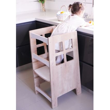 Oppimistorni KULE 90x50 cm ruskea/valkoinen