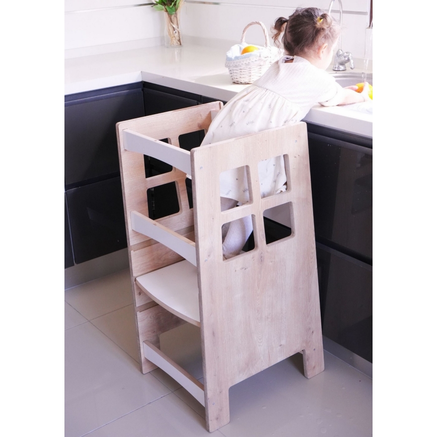 Oppimistorni KULE 90x50 cm ruskea/valkoinen