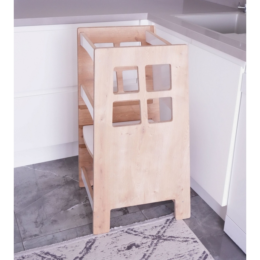 Oppimistorni KULE 90x50 cm ruskea/valkoinen