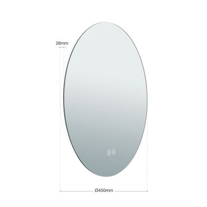 LED Kylpyhuone seinä peili kanssa taustavalo FOCUS LED/18W/230V 3000/4200/6000K halkaisija 45 cm IP44