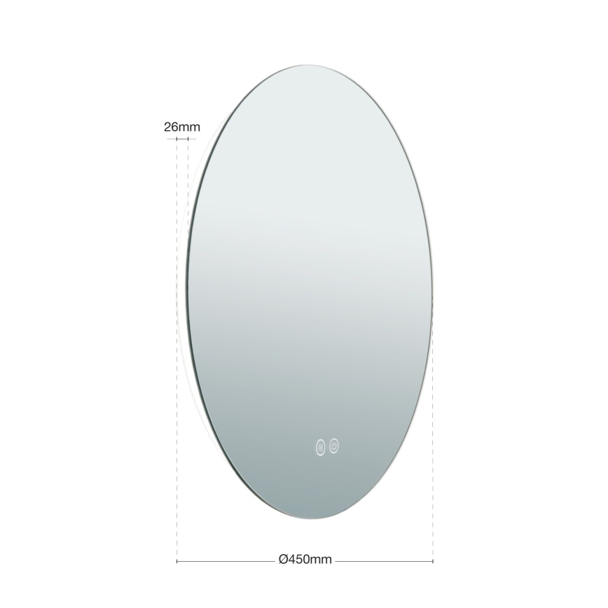 LED Kylpyhuone seinä peili kanssa taustavalo FOCUS LED/18W/230V 3000/4200/6000K halkaisija 45 cm IP44