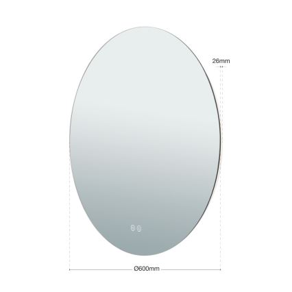 LED Kylpyhuone seinä peili kanssa taustavalo FOCUS LED/25W/230V 3000/4200/6000K halkaisija 60 cm IP44