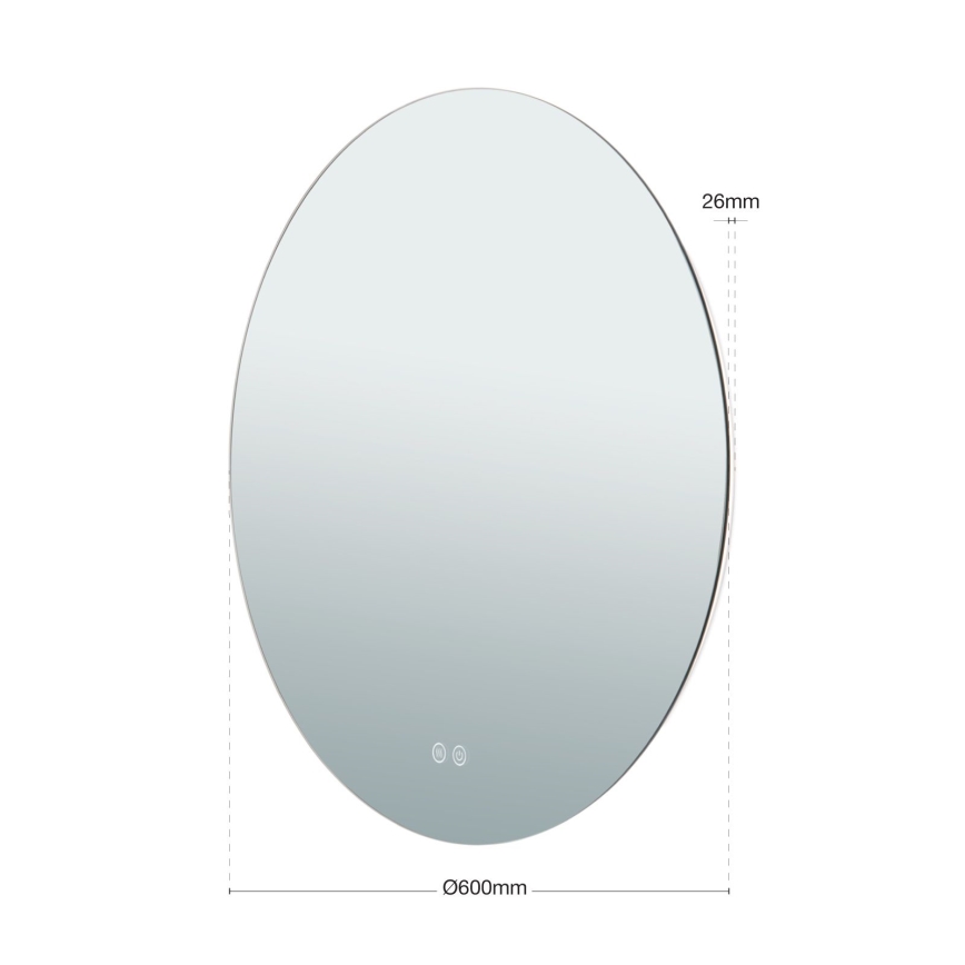 LED Kylpyhuone seinä peili kanssa taustavalo FOCUS LED/25W/230V 3000/4200/6000K halkaisija 60 cm IP44
