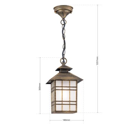 Ulkoriippuvalaisin KIKO 1xE27/11W/230V IP44 pronssi/patina