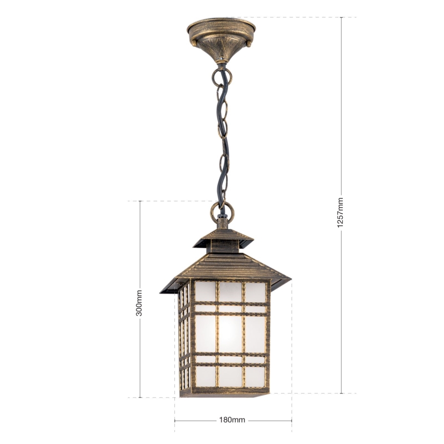 Ulkoriippuvalaisin KIKO 1xE27/11W/230V IP44 pronssi/patina