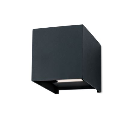 LED-ulkoseinävalaisin CUBE 2xLED/3W/230V IP54 antrasiitti