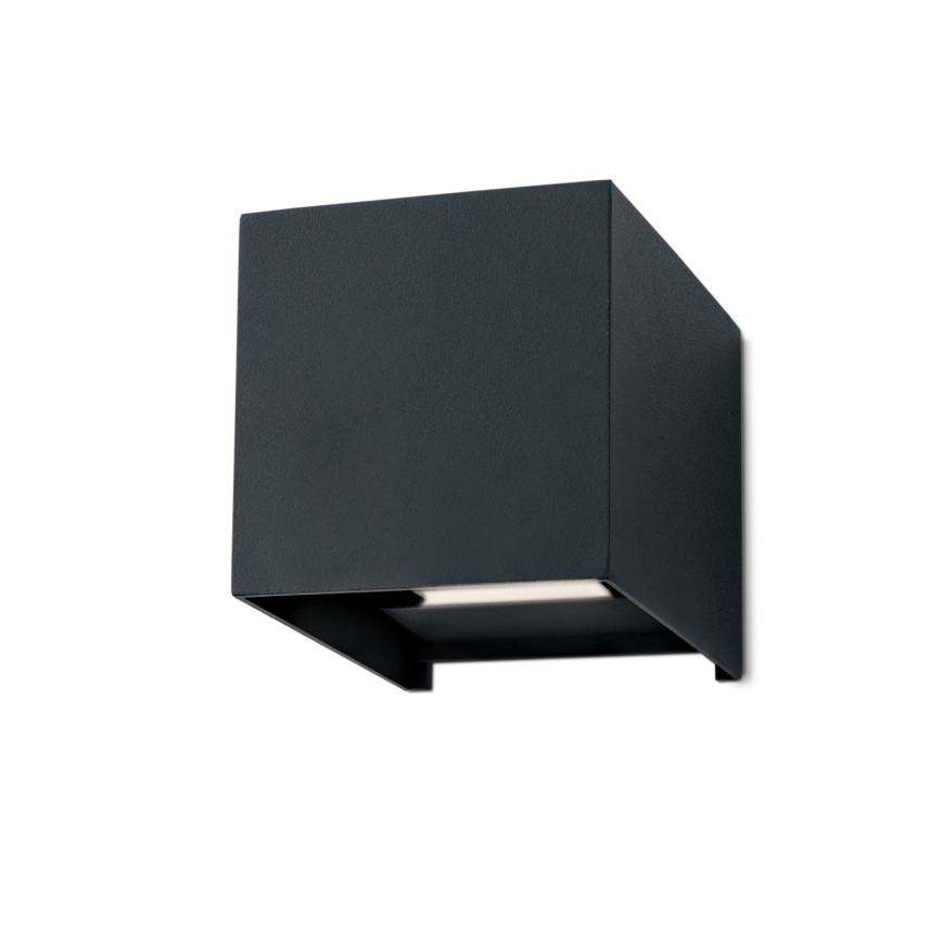 LED-ulkoseinävalaisin CUBE 2xLED/3W/230V IP54 antrasiitti
