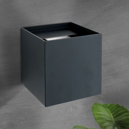 LED-ulkoseinävalaisin CUBE 2xLED/3W/230V IP54 antrasiitti