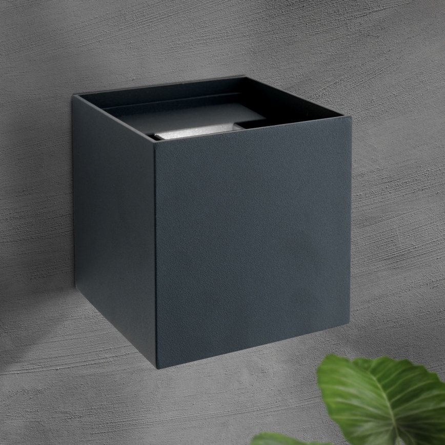 LED-ulkoseinävalaisin CUBE 2xLED/3W/230V IP54 antrasiitti