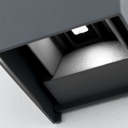 LED-ulkoseinävalaisin CUBE 2xLED/3W/230V IP54 antrasiitti