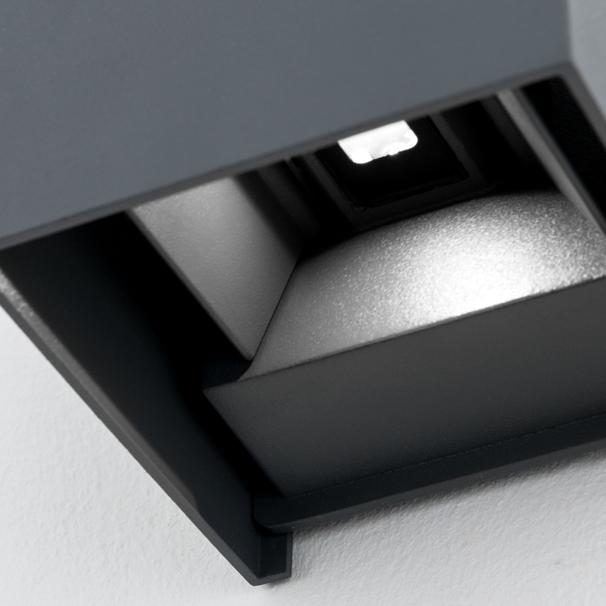 LED-ulkoseinävalaisin CUBE 2xLED/3W/230V IP54 antrasiitti