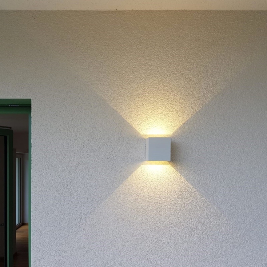 LED Ulkoseinävalaisin CUBE 2xLED/3W/230V IP54 valkoinen