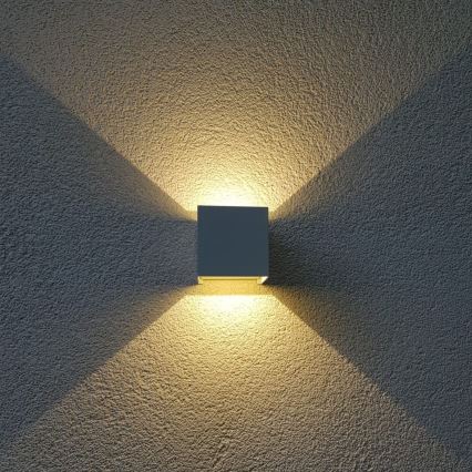 LED Ulkoseinävalaisin CUBE 2xLED/3W/230V IP54 valkoinen