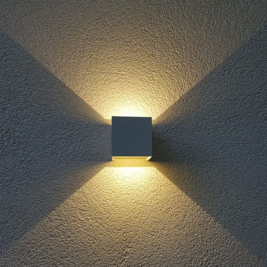 LED Ulkoseinävalaisin CUBE 2xLED/3W/230V IP54 valkoinen
