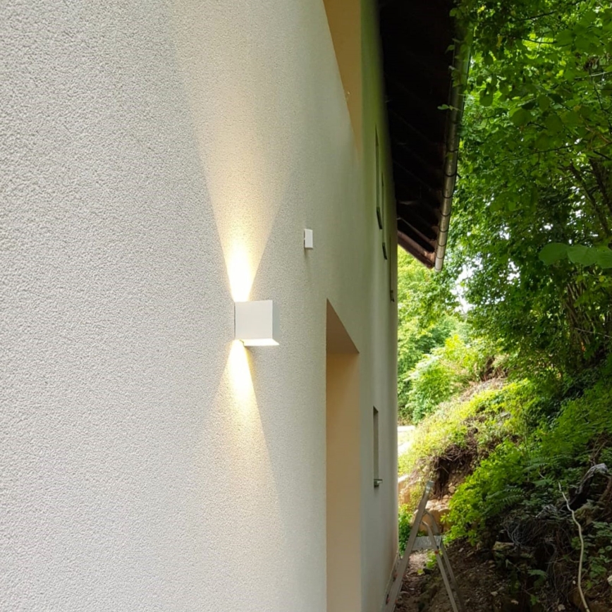 LED Ulkoseinävalaisin CUBE 2xLED/3W/230V IP54 valkoinen