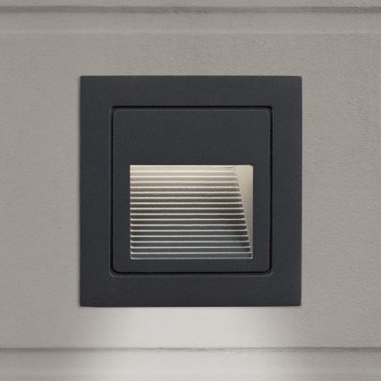 LED Sisäänrakennettu valo LORO LED/2W/230V IP65 antrasiitti