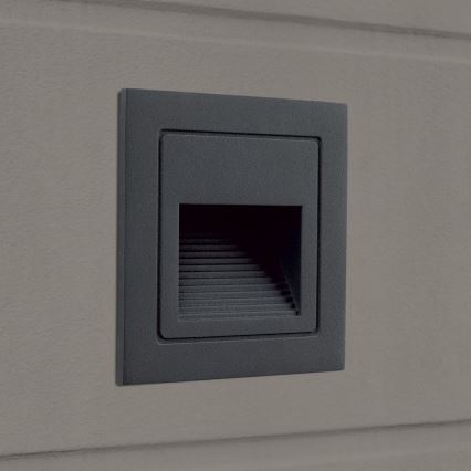 LED Sisäänrakennettu valo LORO LED/2W/230V IP65 antrasiitti