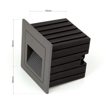 LED Sisäänrakennettu valo LORO LED/2W/230V IP65 antrasiitti