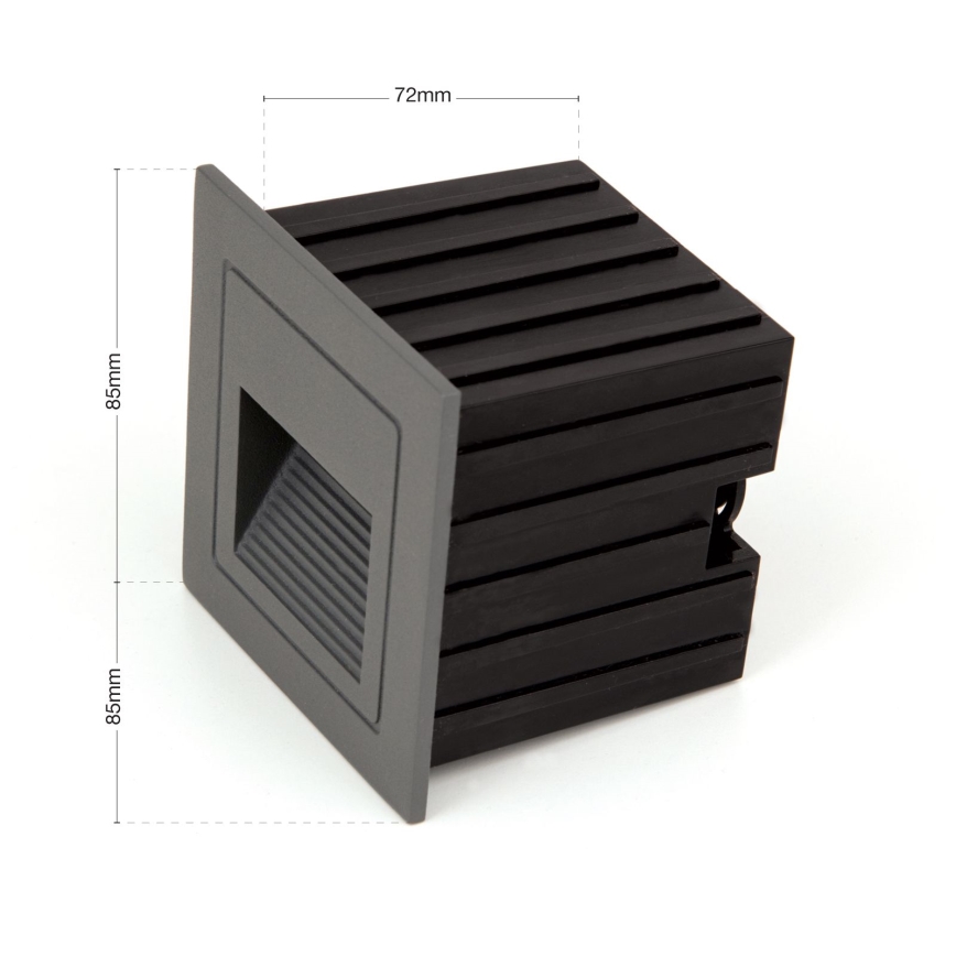 LED Sisäänrakennettu valo LORO LED/2W/230V IP65 antrasiitti