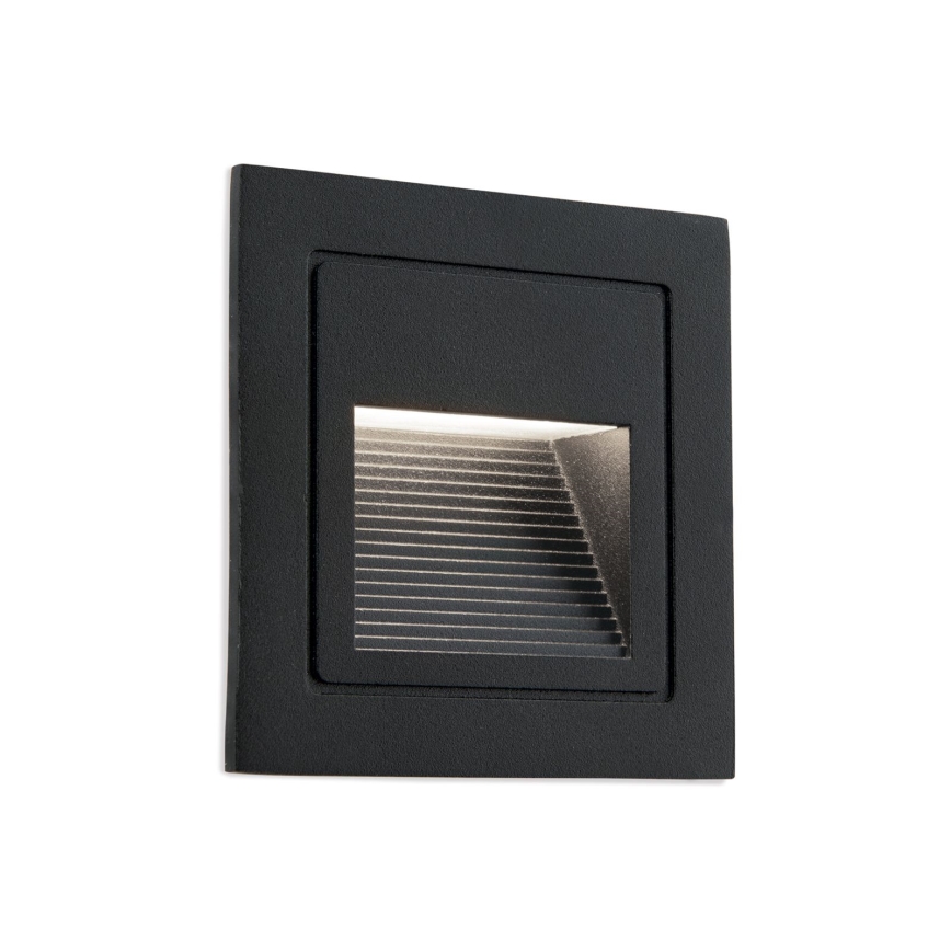 LED Sisäänrakennettu valo LORO LED/2W/230V IP65 musta