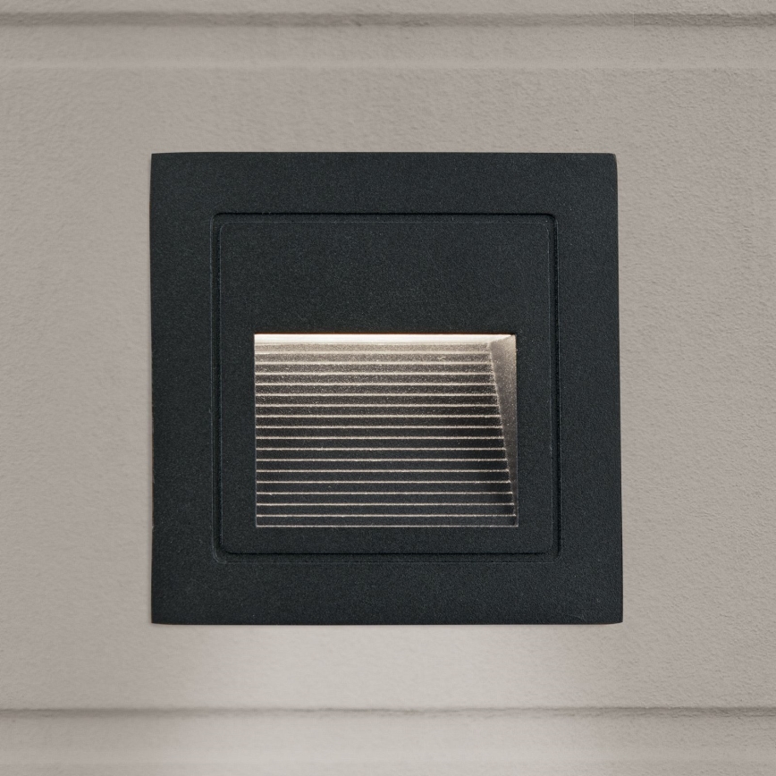 LED Sisäänrakennettu valo LORO LED/2W/230V IP65 musta