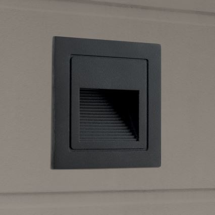 LED Sisäänrakennettu valo LORO LED/2W/230V IP65 musta