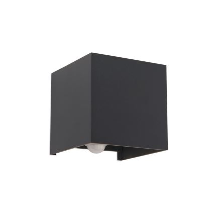 LED Ulkoseinävalaisin liike- ja hämärätunnistimella CUBE-S LED/13W/230V IP54 antrasiitti