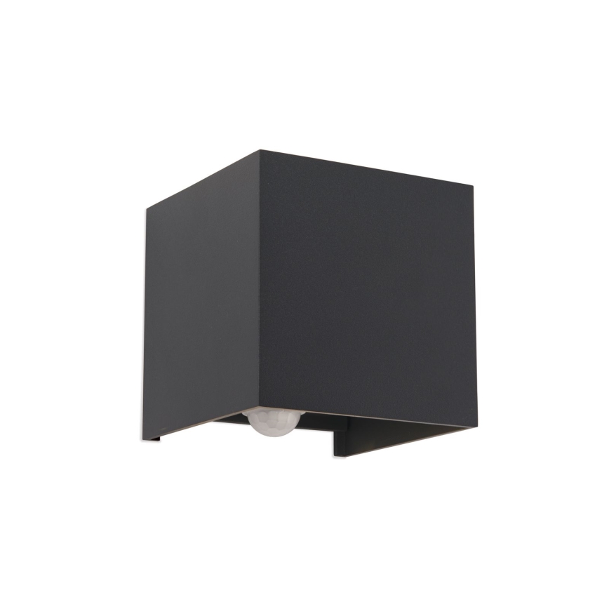 LED Ulkoseinävalaisin liike- ja hämärätunnistimella CUBE-S LED/13W/230V IP54 antrasiitti