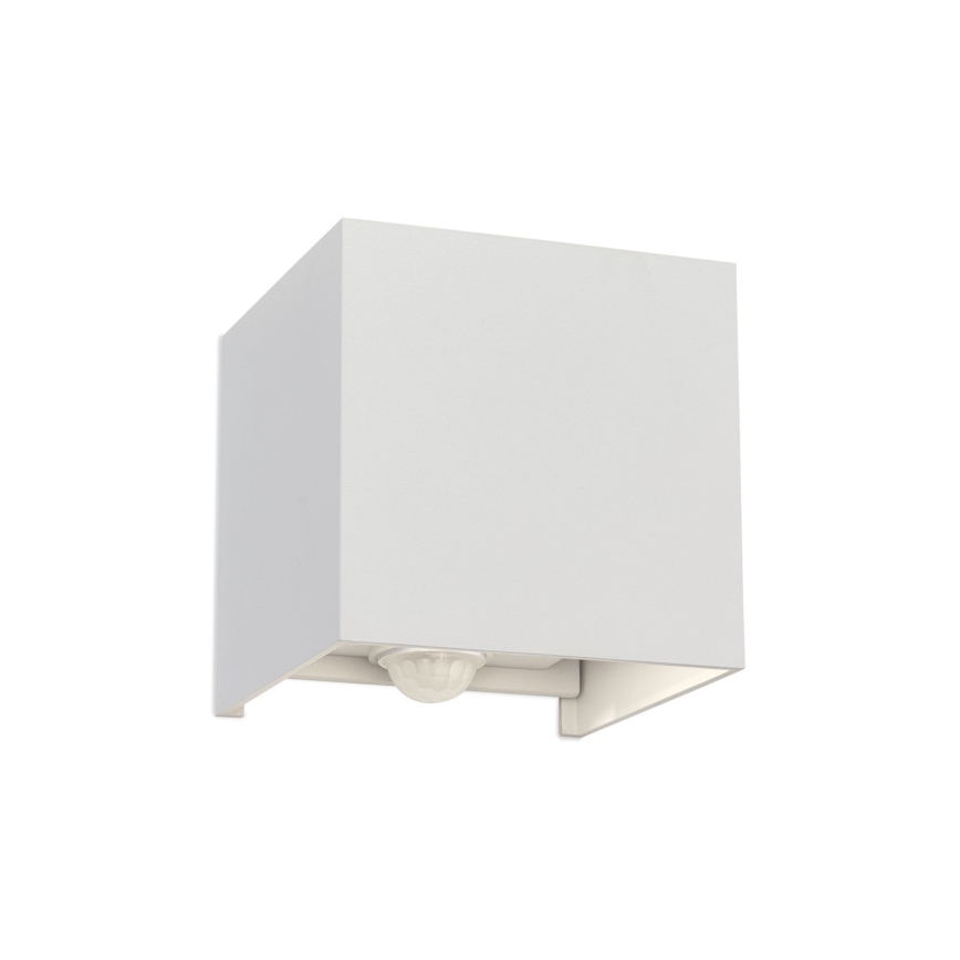 LED Ulkoseinävalaisin liike- ja hämärätunnistimella CUBE-S LED/13W/230V IP54 valkoinen