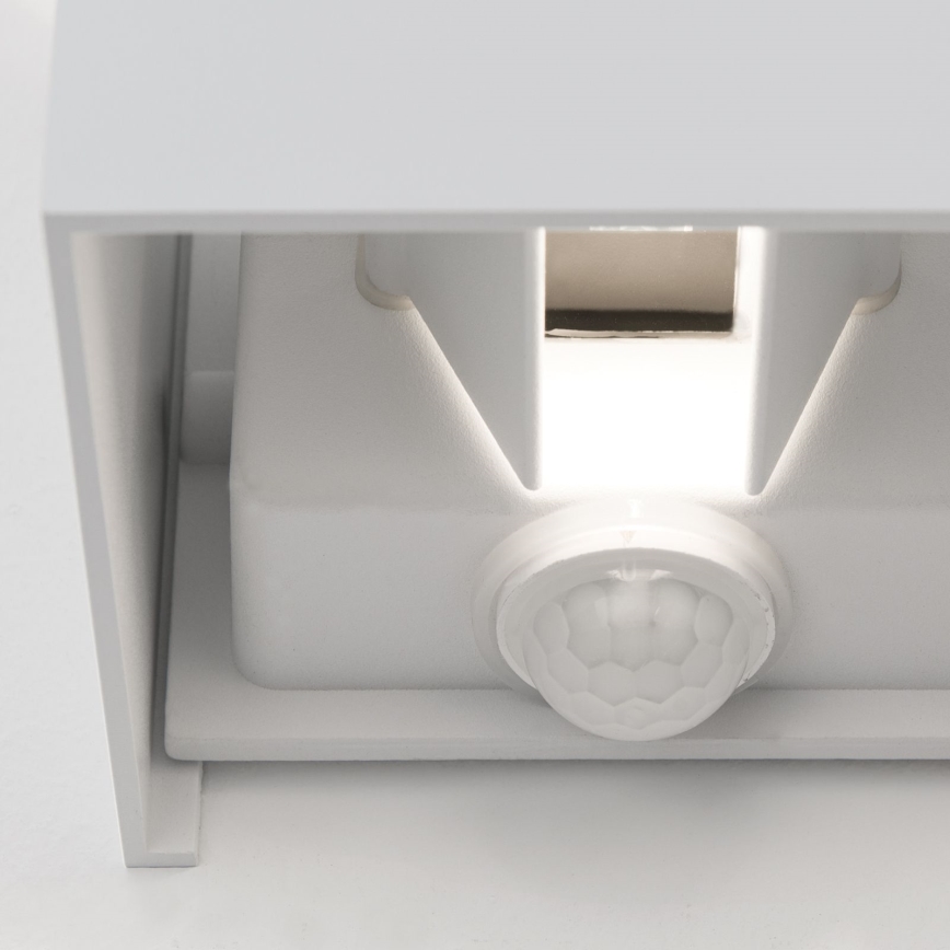 LED Ulkoseinävalaisin liike- ja hämärätunnistimella CUBE-S LED/13W/230V IP54 valkoinen