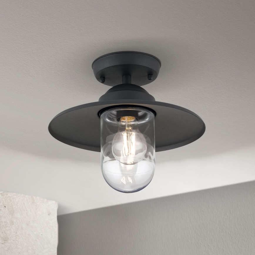 Kiinnitettävä kattokruunu ulkokäyttöön EDWARD 1xE27/60W/230V IP44 musta