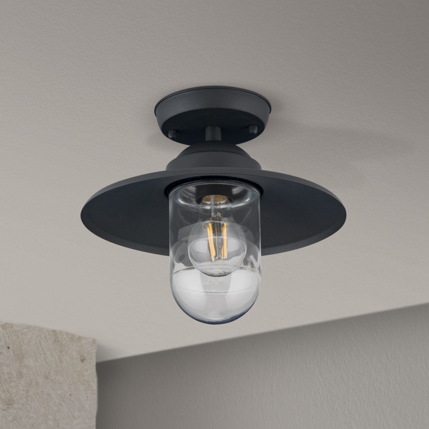 Kiinnitettävä kattokruunu ulkokäyttöön EDWARD 1xE27/60W/230V IP44 musta