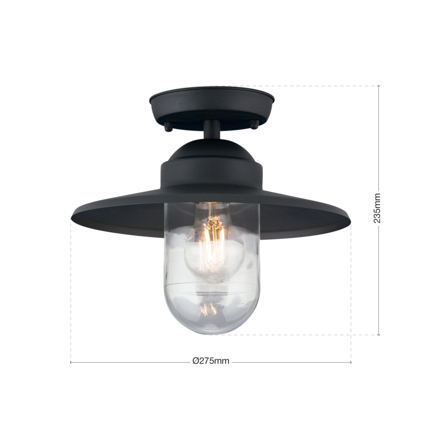 Kiinnitettävä kattokruunu ulkokäyttöön EDWARD 1xE27/60W/230V IP44 musta
