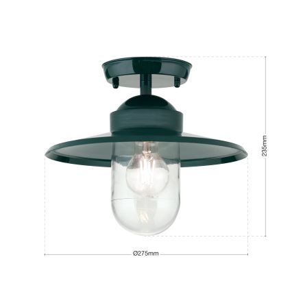 Kiinnitettävä kattokruunu ulkokäyttöön EDWARD 1xE27/60W/230V IP44 vihreä