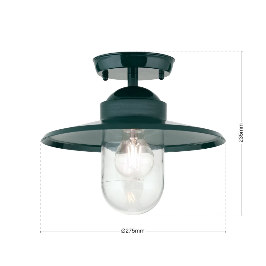 Kiinnitettävä kattokruunu ulkokäyttöön EDWARD 1xE27/60W/230V IP44 vihreä