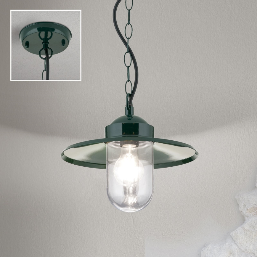 Ulkoriippuvalaisin EDWARD 1xE27/60W/230V IP44 vihreä