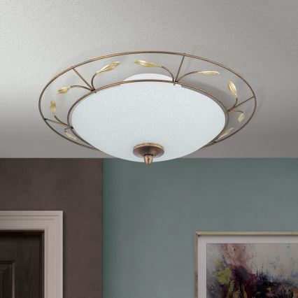 Kattovalo LUCA 2xE14/40W/230V halkaisija 40 cm pronssi/patina