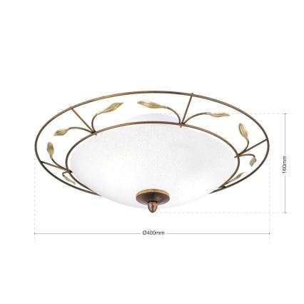 Kattovalo LUCA 2xE14/40W/230V halkaisija 40 cm pronssi/patina