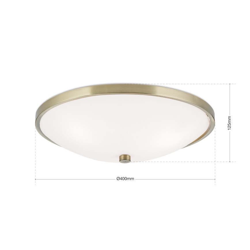 Kattovalo AIDA 3xE27/60W/230V halkaisija 40 cm messinki