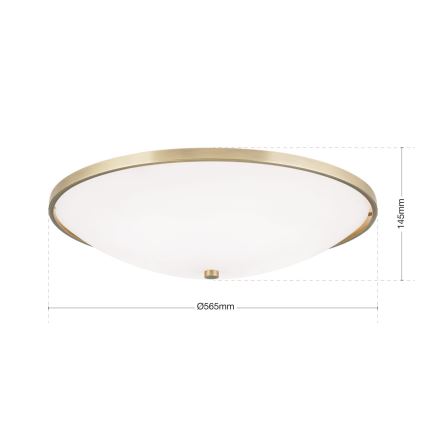 Kattovalo AIDA 5xE27/60W/230V halkaisija 56,5 cm messinki